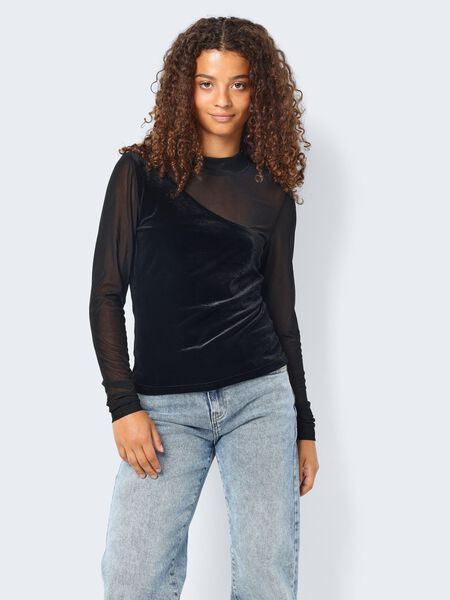 Noisy May VELVET MESH TOP, Black, highres - 27028371_Black_007.jpg