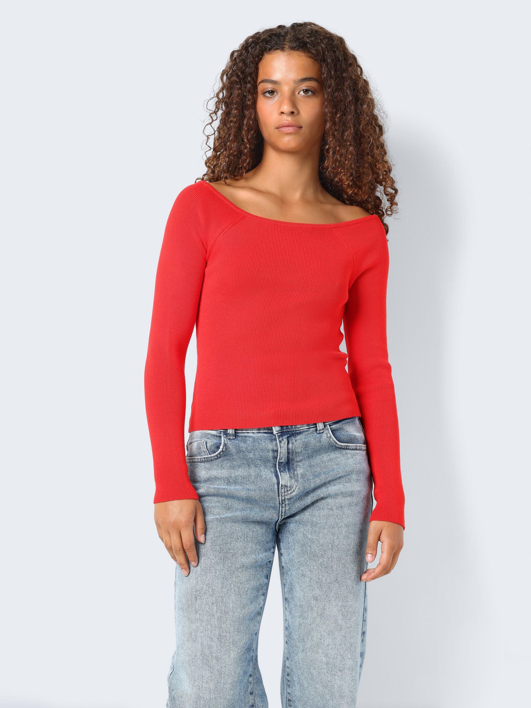 PAULES D NUD ES PULL EN MAILLE Rouge NOISY MAY