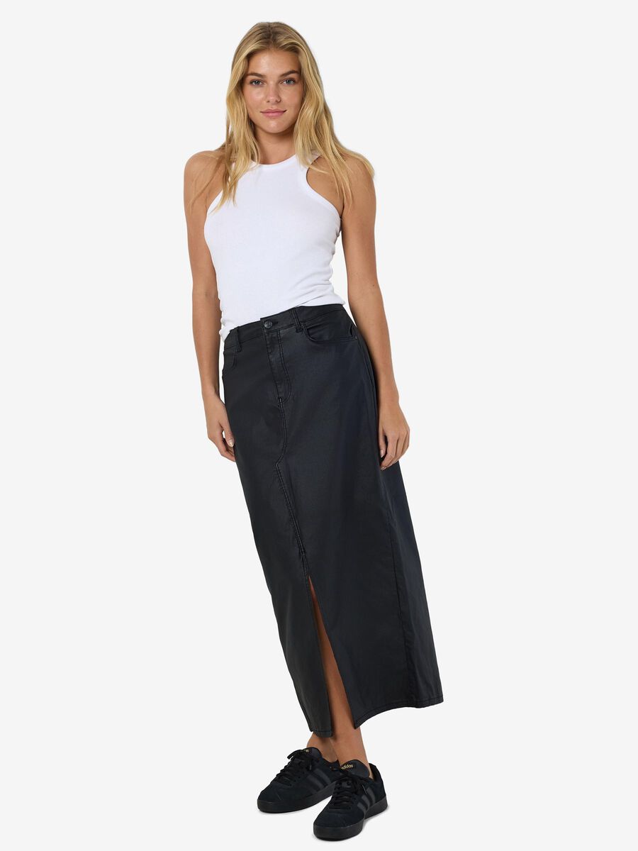 Noisy May COATED MAXI SKIRT, Black, highres - 27031002_Black_007.jpg