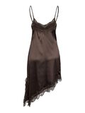 Product image thumbnail - SATIN SLIP DRESS, Chocolate Brown | 8