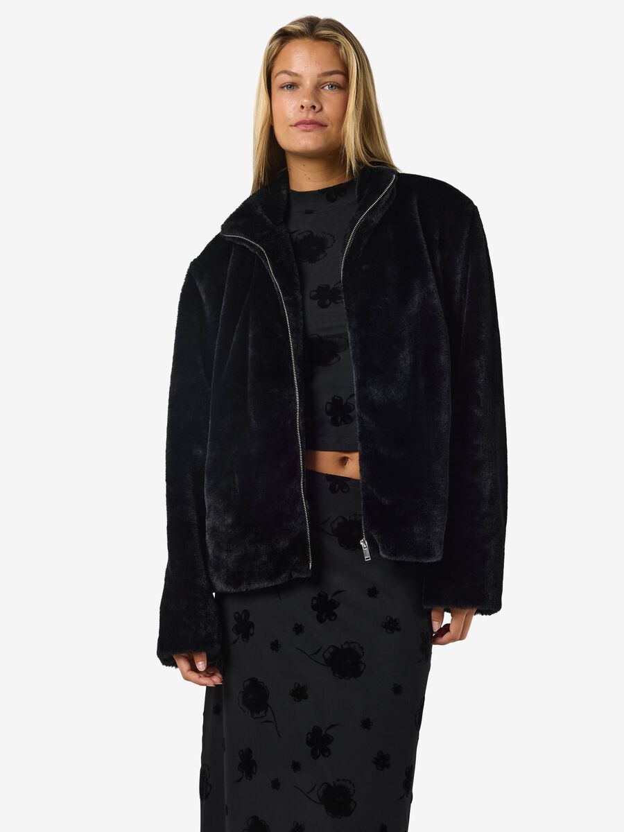 Product carousel image - FAUX FUR JACKE, Black | 1