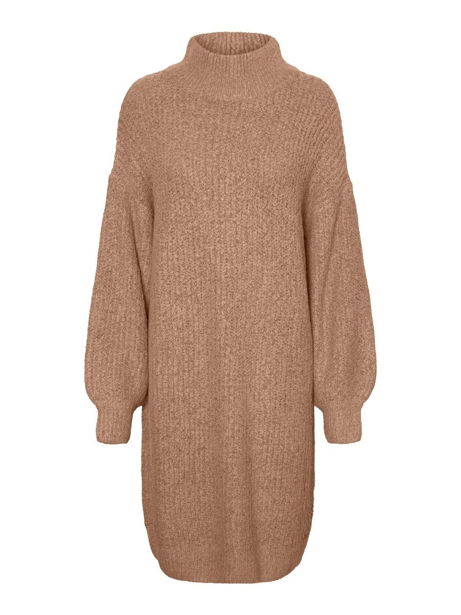 Noisy May HIGH NECK KNITTED DRESS, Camel, highres - 27014086_Camel_001.jpg