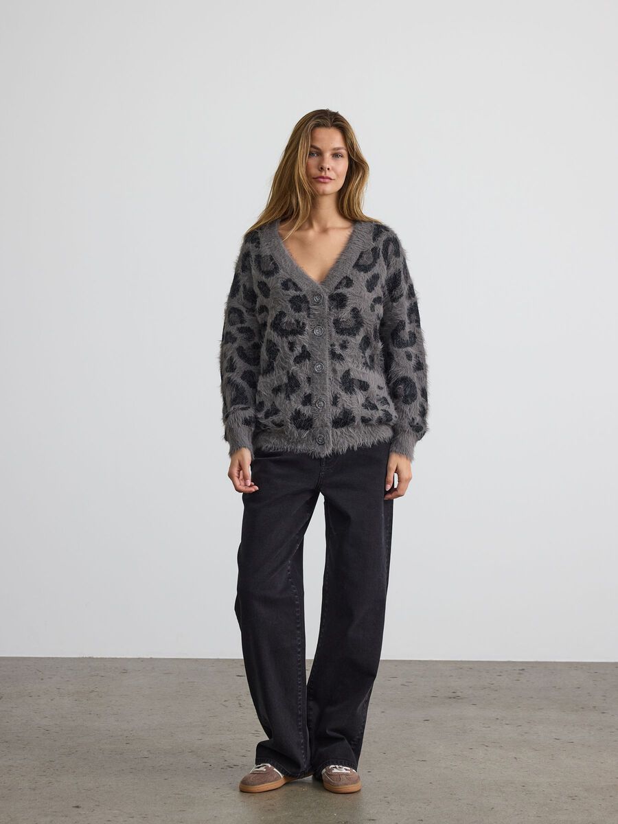 Carousel image - DYREPRINT CARDIGAN, Charcoal Gray | 7