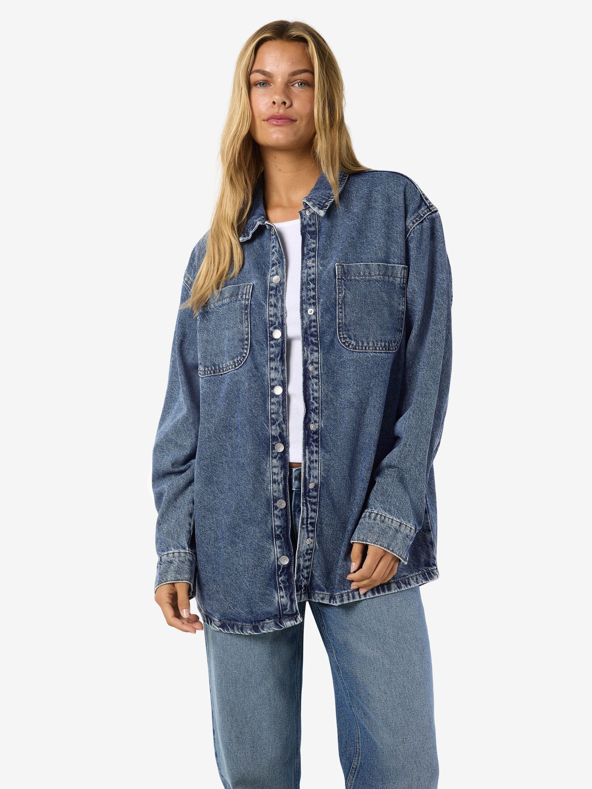 Carousel image - LANGE JEANSHEMD, Medium Blue Denim | 6