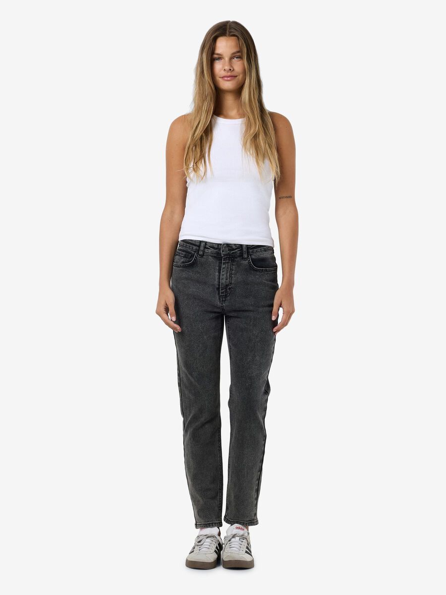 Noisy May NMMONI CROPPED STRAIGHT FIT JEANS, Dark Grey Denim, highres - 27031028_DarkGreyDenim_004.jpg