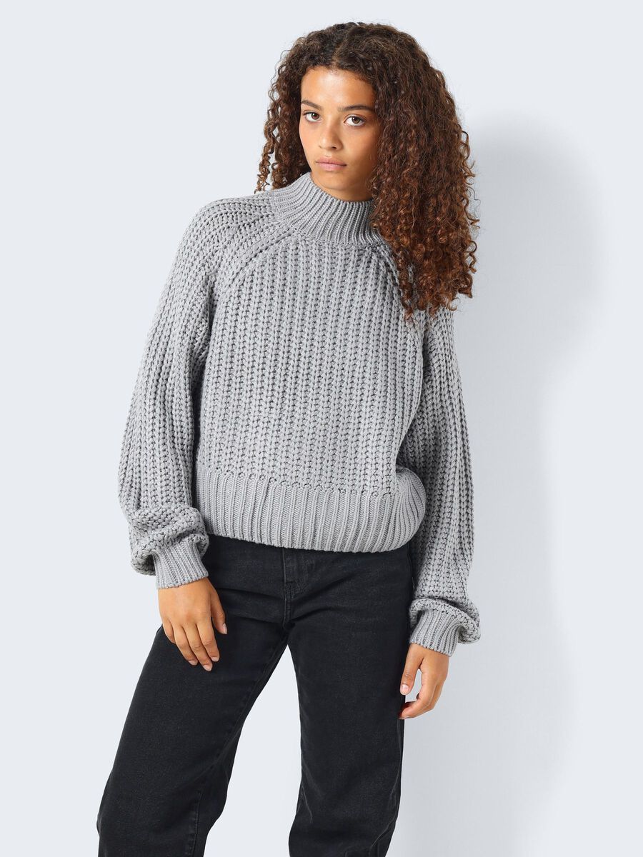 Noisy May HIGH NECK KNITTED PULLOVER, Monument, highres - 27022274_Monument_007.jpg