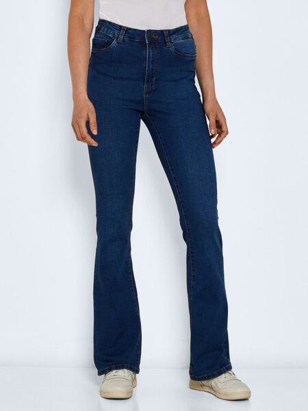 Noisy May NMSALLIE HØY MIDJE SLENGBUKSER, Medium Blue Denim, highres - 27017557_MediumBlueDenim_003.jpg