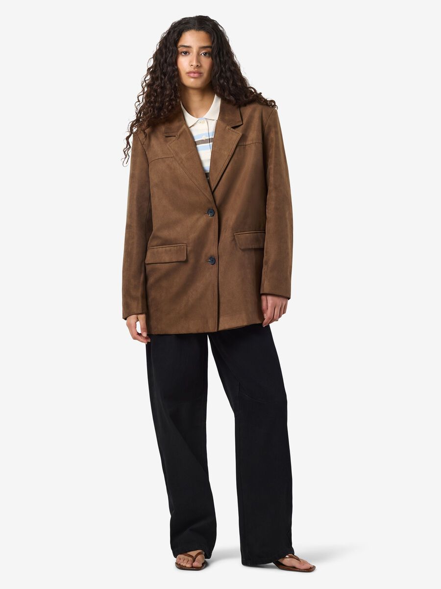 Carousel image - FAUX SUEDE BLAZER, Toffee | 4