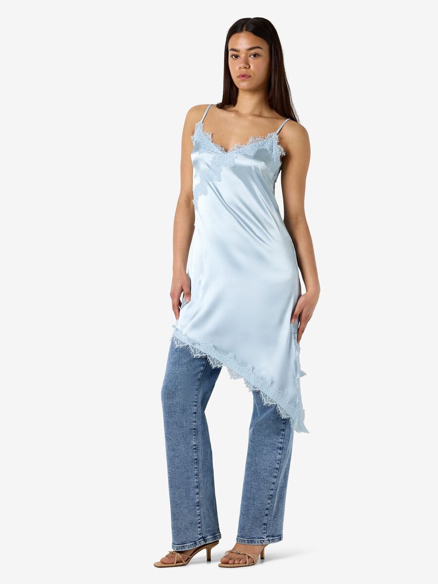 Carousel image - SATIN SLIP DRESS, Cerulean | 6