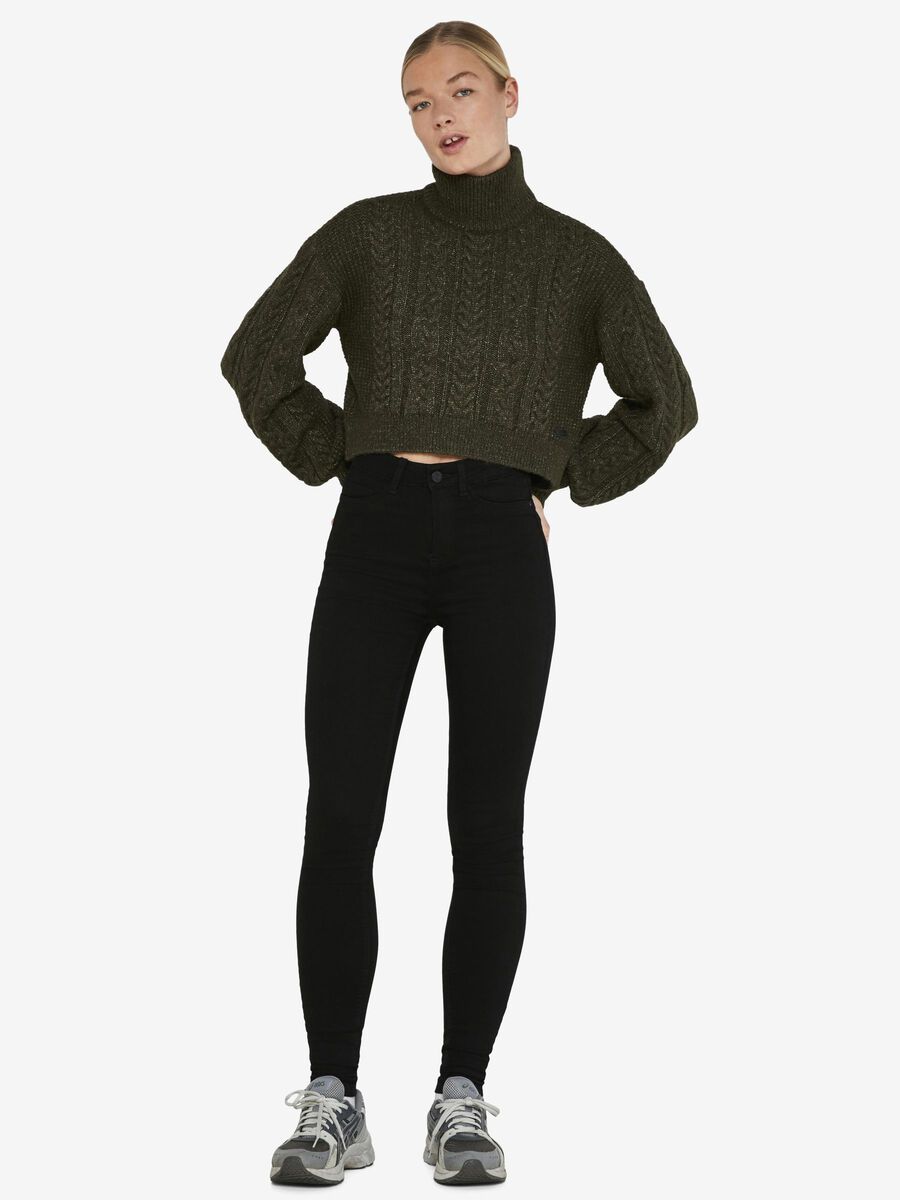 Noisy May NMCALLIE HIGH WAIST SKINNY FIT JEANS, Black Denim, highres - 27007982_BlackDenim_004.jpg
