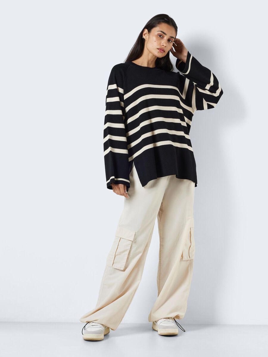 Noisy May STRIPED KNITTED PULLOVER, Black, highres - 27027534_Black_1061608_004.jpg