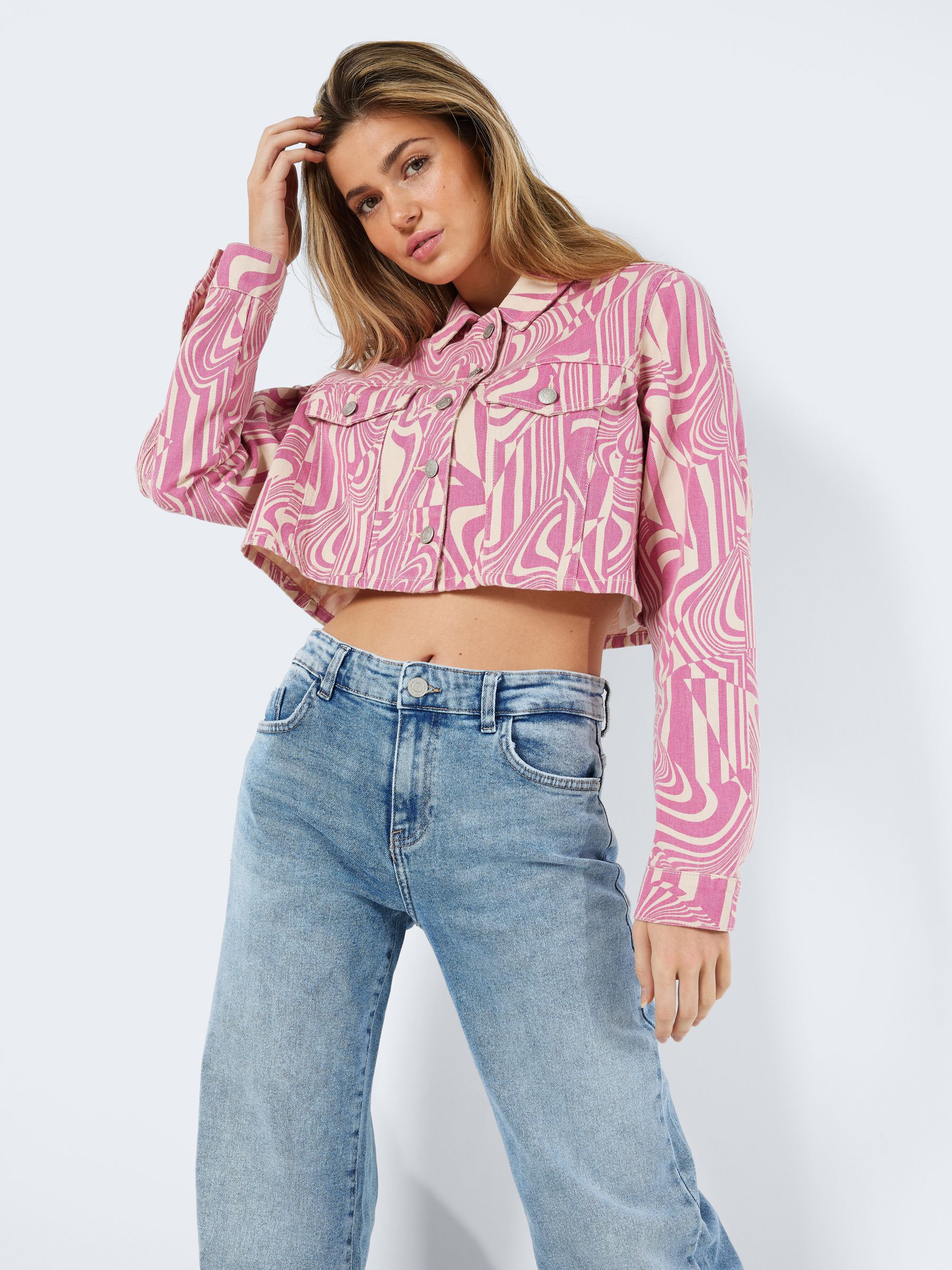Veste en jean hotsell courte rose
