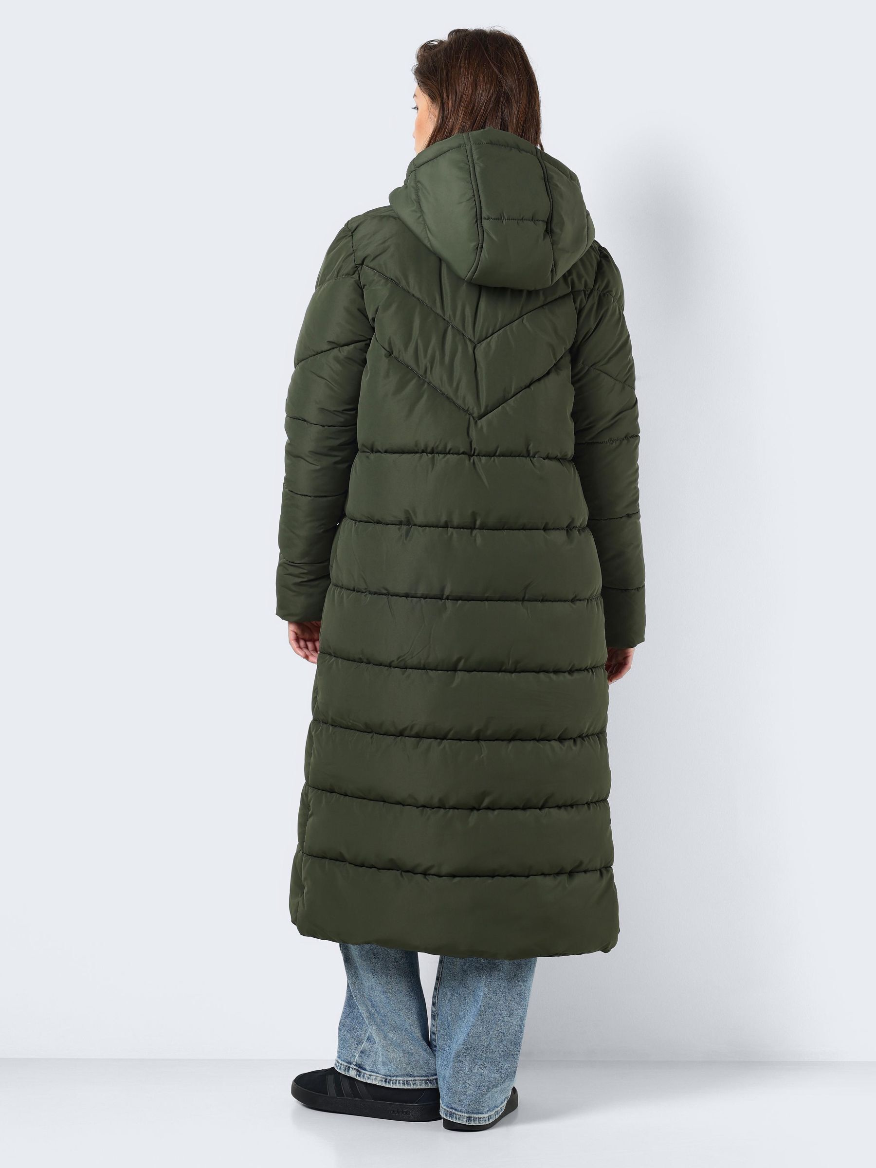 Long green padded coat sales