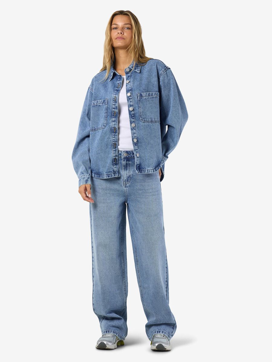Carousel image 4 NMALVA DENIM SHACKET, Light Blue Denim
