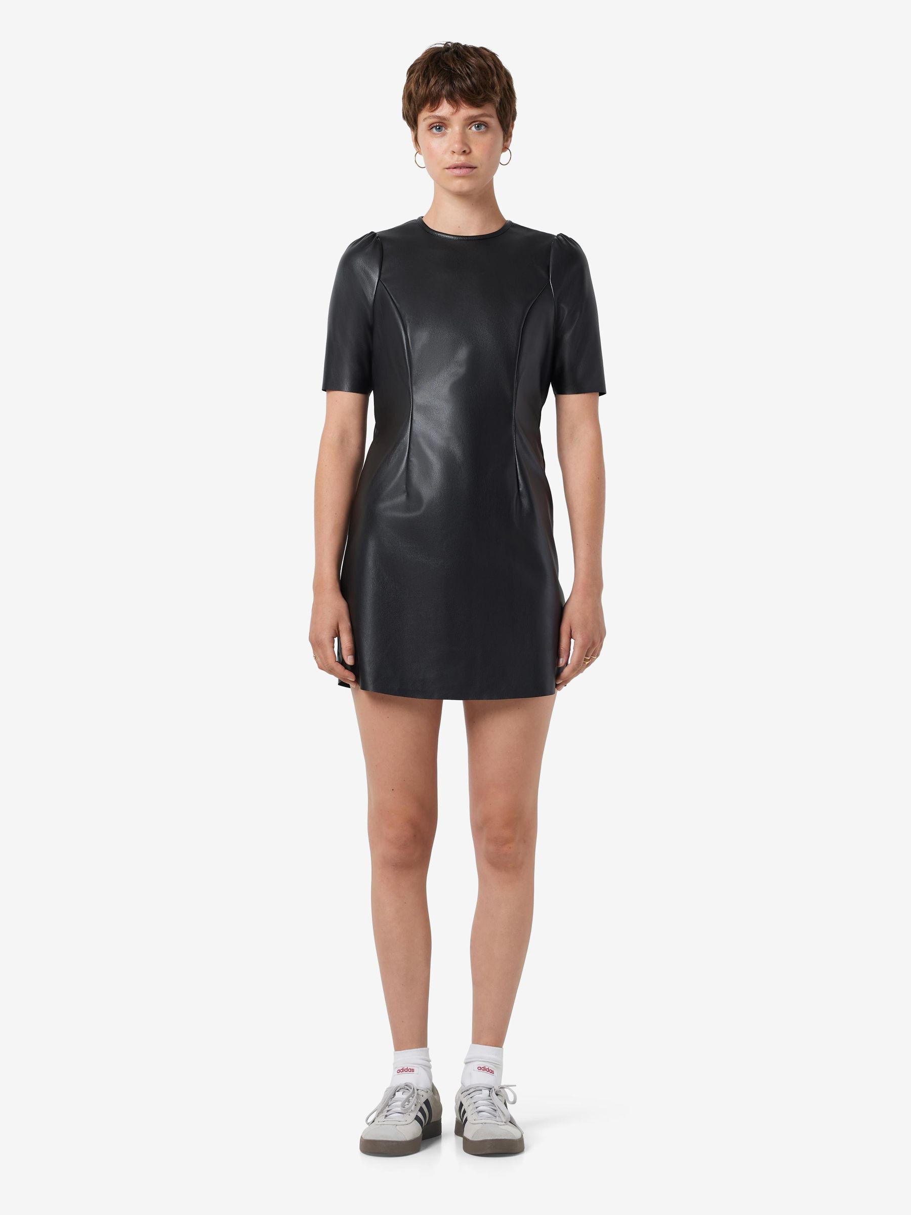 COATED MINI DRESS Black NOISY MAY