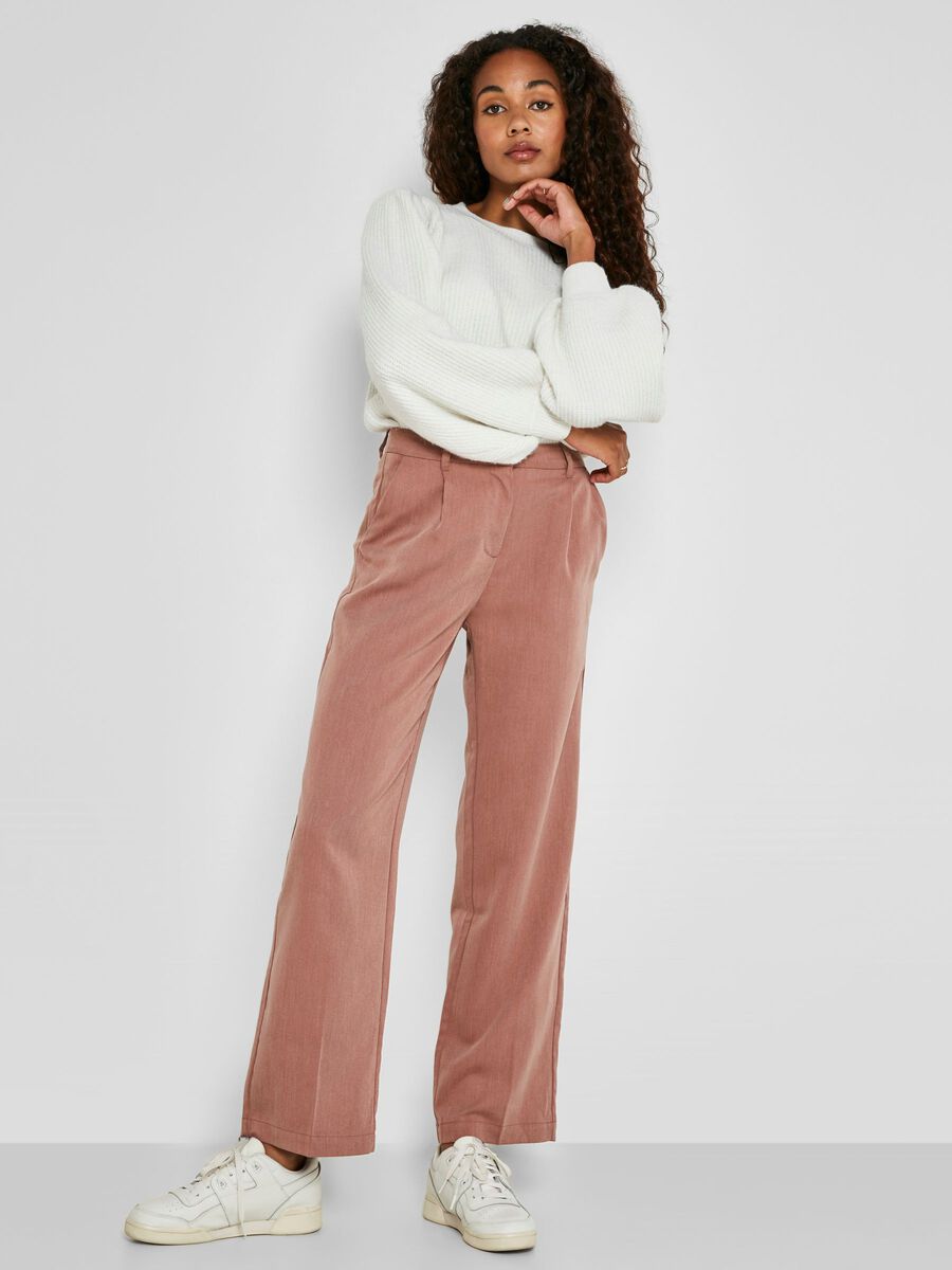 NORMAL WAIST TROUSERS, Partridge, highres
