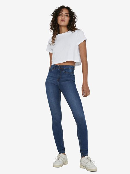 Noisy May NMCALLIE HIGH WAIST SKINNY FIT JEANS, Medium Blue Denim, highres - 27007979_MediumBlueDenim_007.jpg