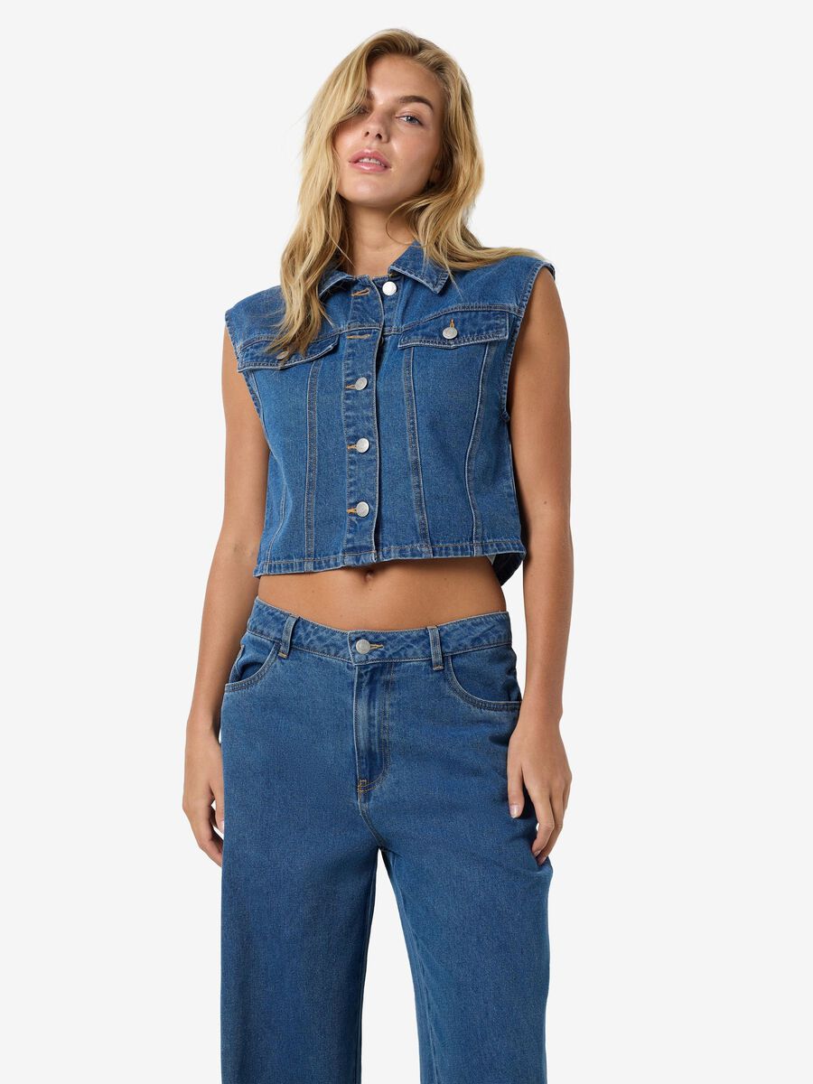 Noisy May GILET IN DENIM, Medium Blue Denim, highres - 27033684_MediumBlueDenim_003.jpg