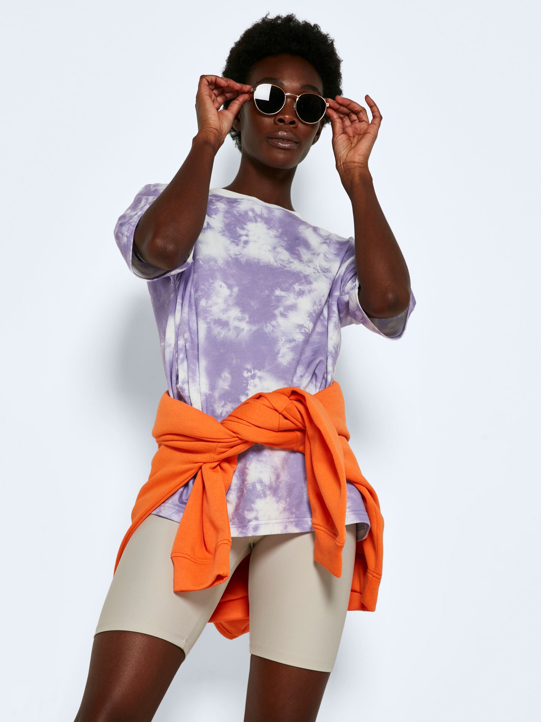 SHORT SLEEVED TIE DYE TOP