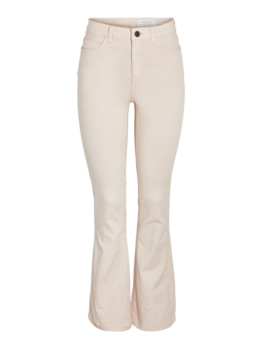 Noisy May NMSALLIE FLARED JEANS, Oatmeal, highres - 27029277_Oatmeal_001.jpg