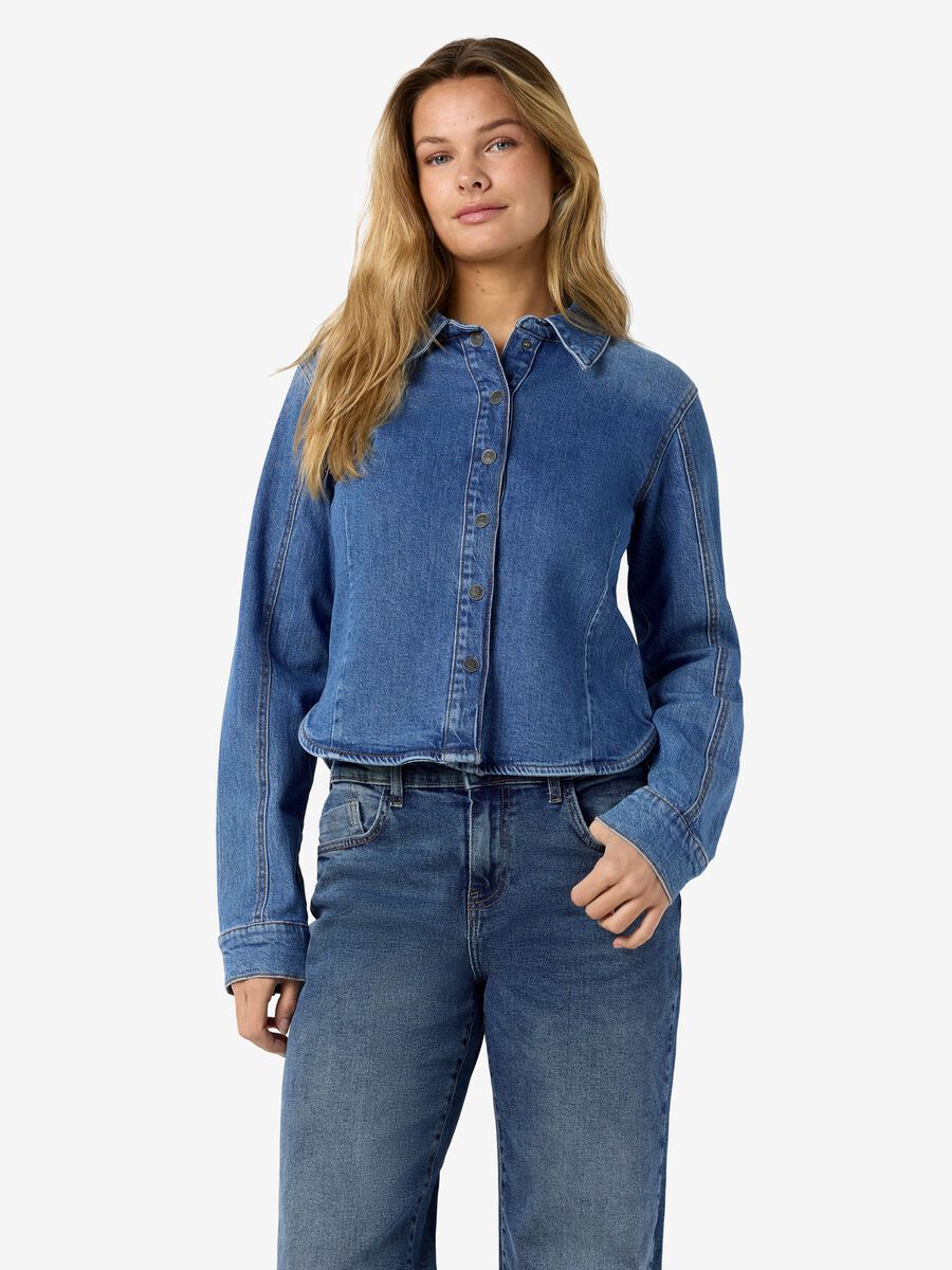 Product tile image NMGINA DENIMSKJORTE, Medium Blue Denim 27037907_MediumBlueDenim