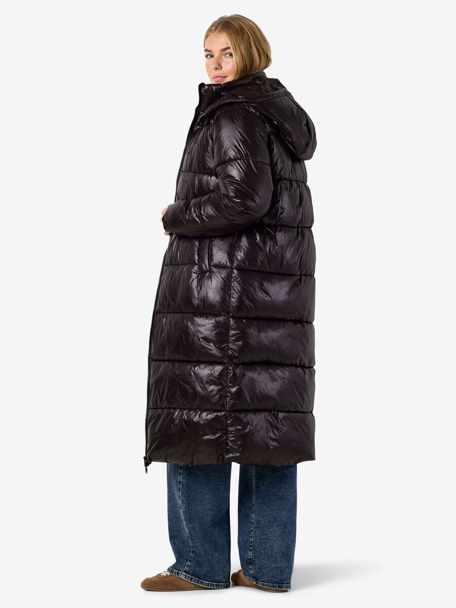 Carousel image - LONGLINE PUFFER COAT, Black | 5
