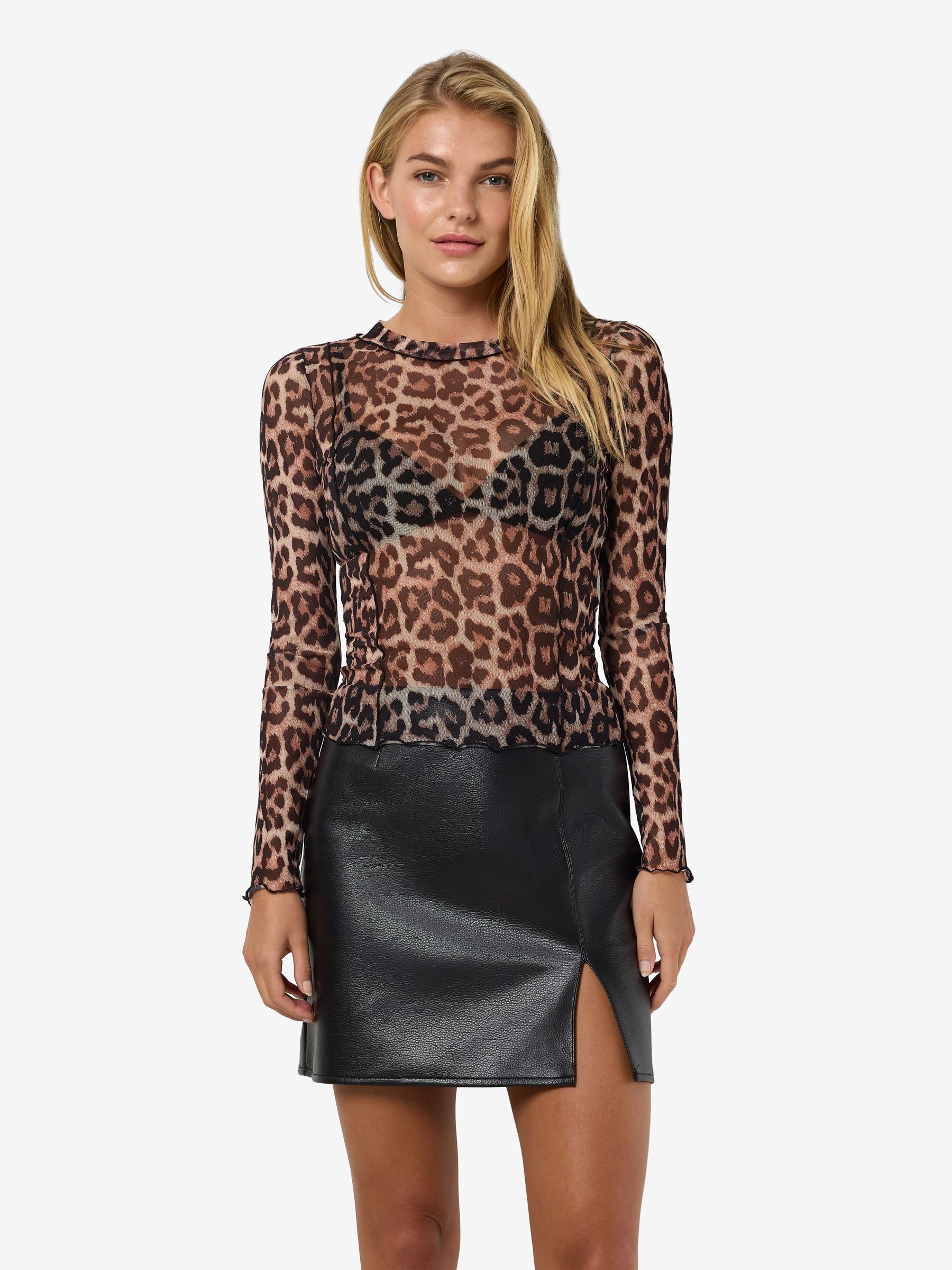 Sheer cheetah print top online