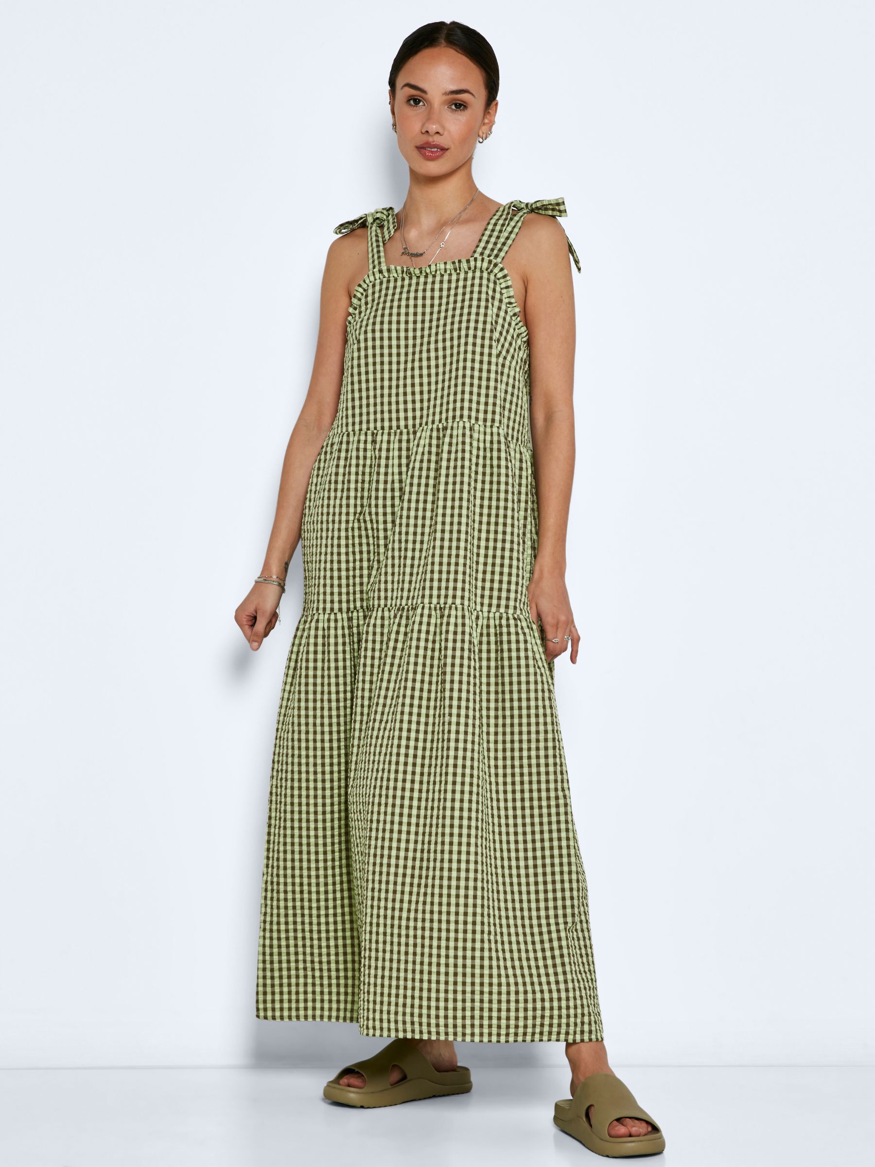 CHEQUERED MAXI DRESS Green NOISY MAY