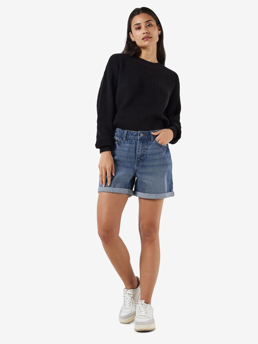 Noisy May NORMAL WAIST DENIM SHORTS, Medium Blue Denim, highres - 27010864_MediumBlueDenim_007.jpg