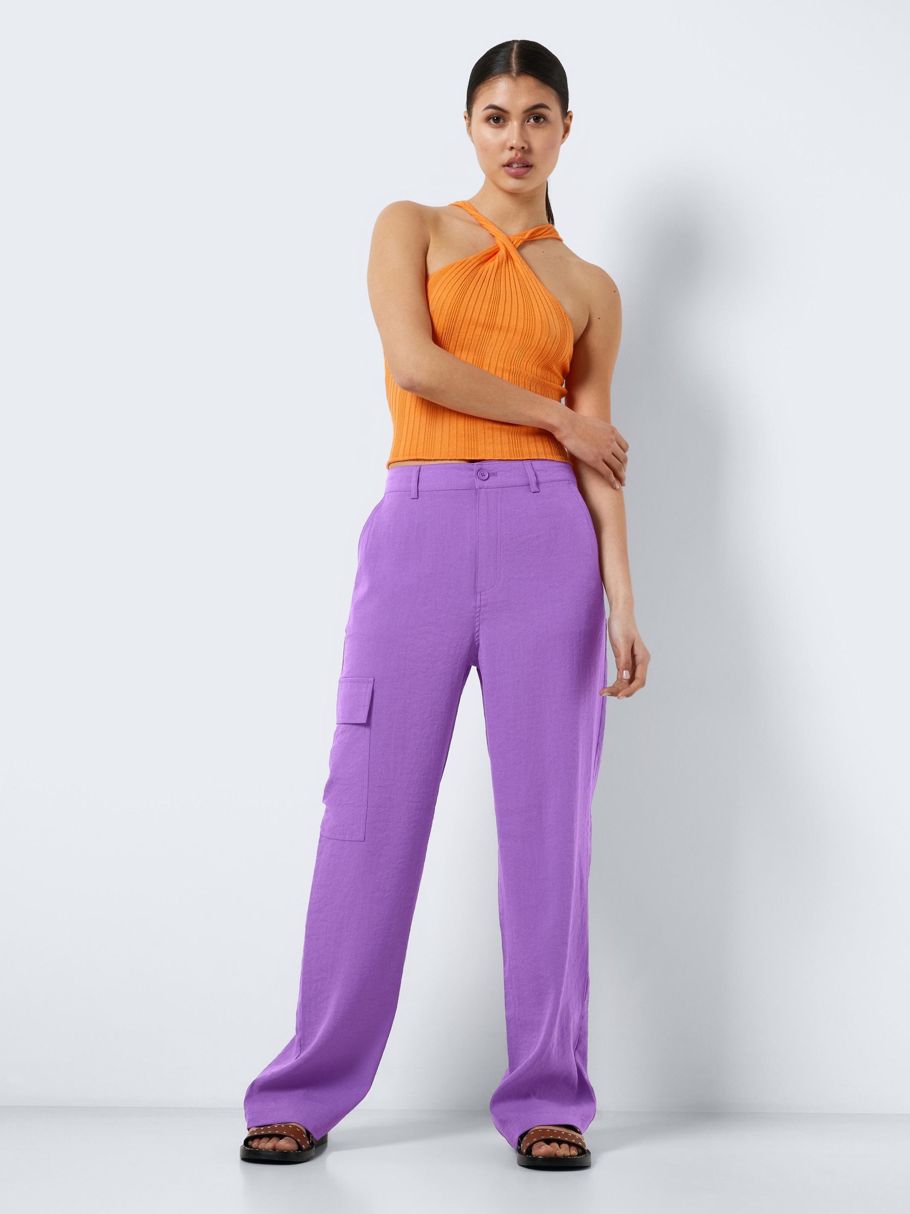 Weekday straight leg pants in purple abstract flower | ASOS