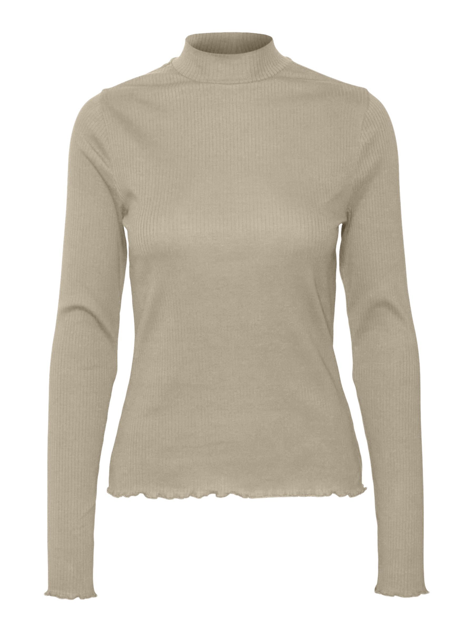 HIGH NECK TOP Beige NOISY MAY