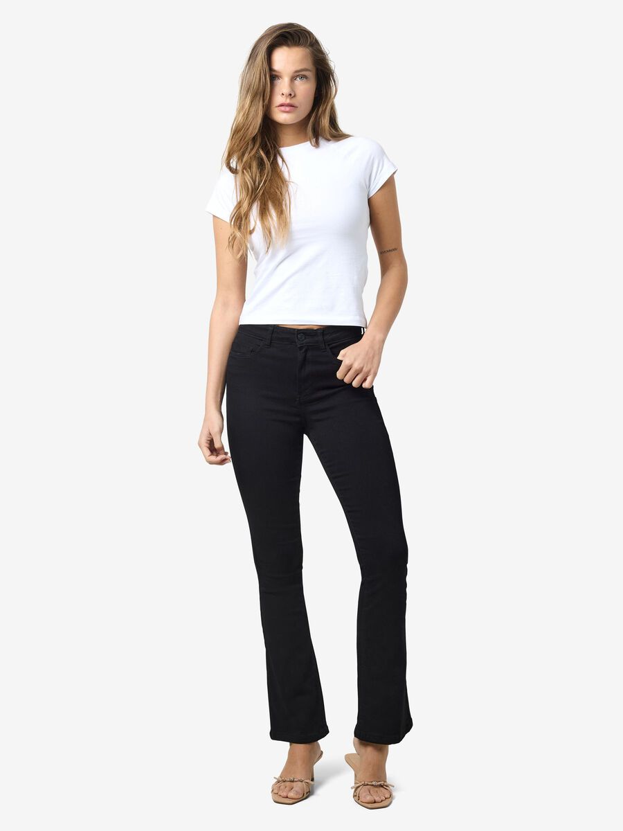 Noisy May NMSALLIE HIGH WAIST FLARED JEANS, Black, highres - 27017554_Black_007.jpg