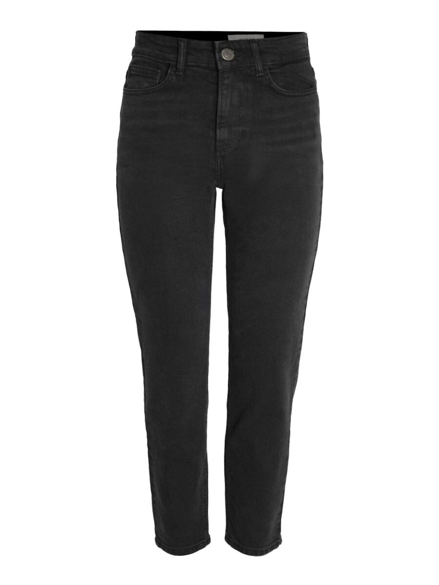 Noisy May NMMONI CROPPED HIGH-WAIST STRAIGHT FIT JEANS, Black Denim, highres - 27021112_BlackDenim_001.jpg