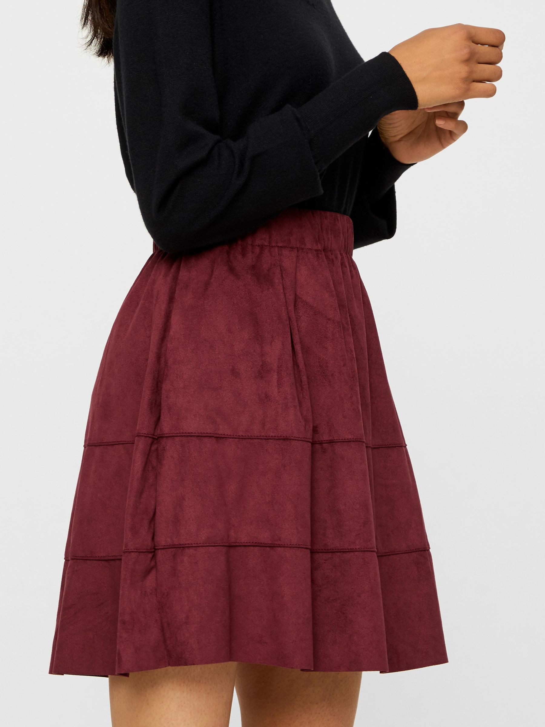 FAUX SUEDE SKIRT Red NOISY MAY