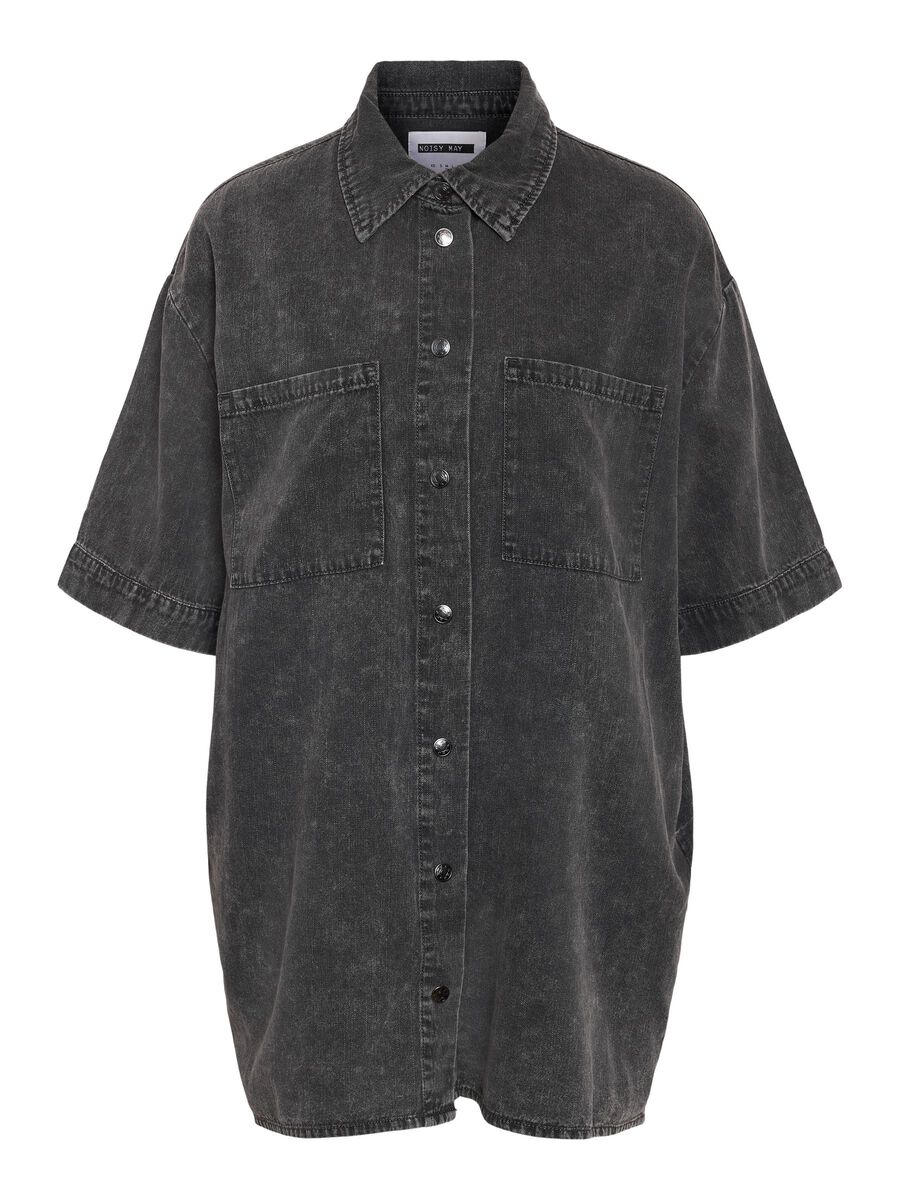 Noisy May OVERSIZED DENIM SHIRT, Black, highres - 27034179_Black_1186090_001.jpg