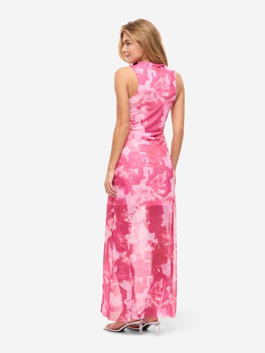 Carousel image - NMMARIKA MAXI MESH SLEEVELESS DRESS, Fuchsia Fedora | 4