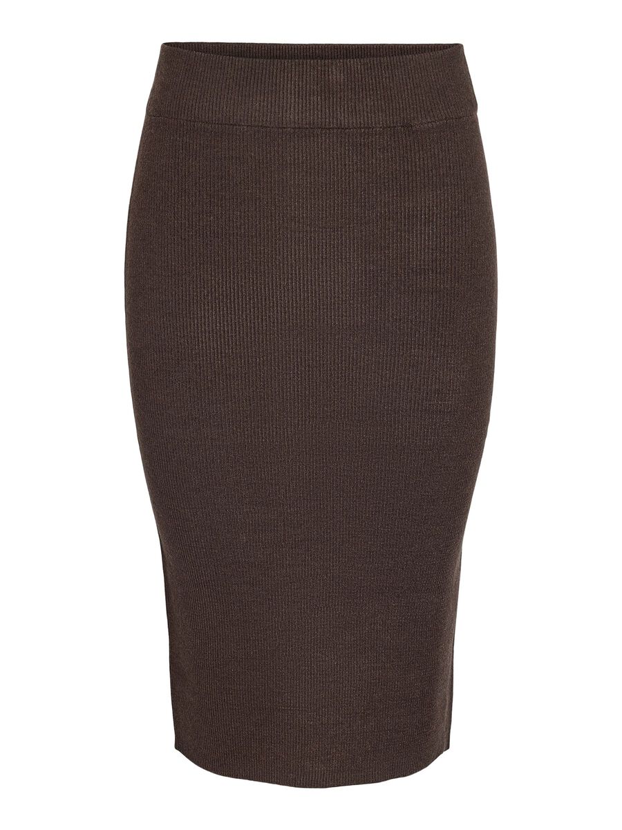 Carousel image - KNITTED MIDI SKIRT, Coffee Bean | 1