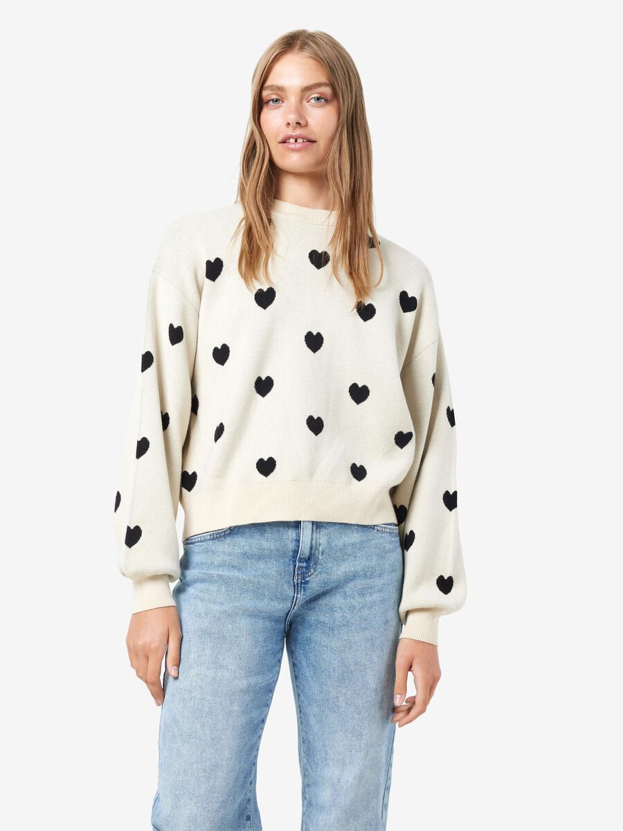 Carousel image - KNITTED PATTERN PULLOVER, Oatmeal | 2