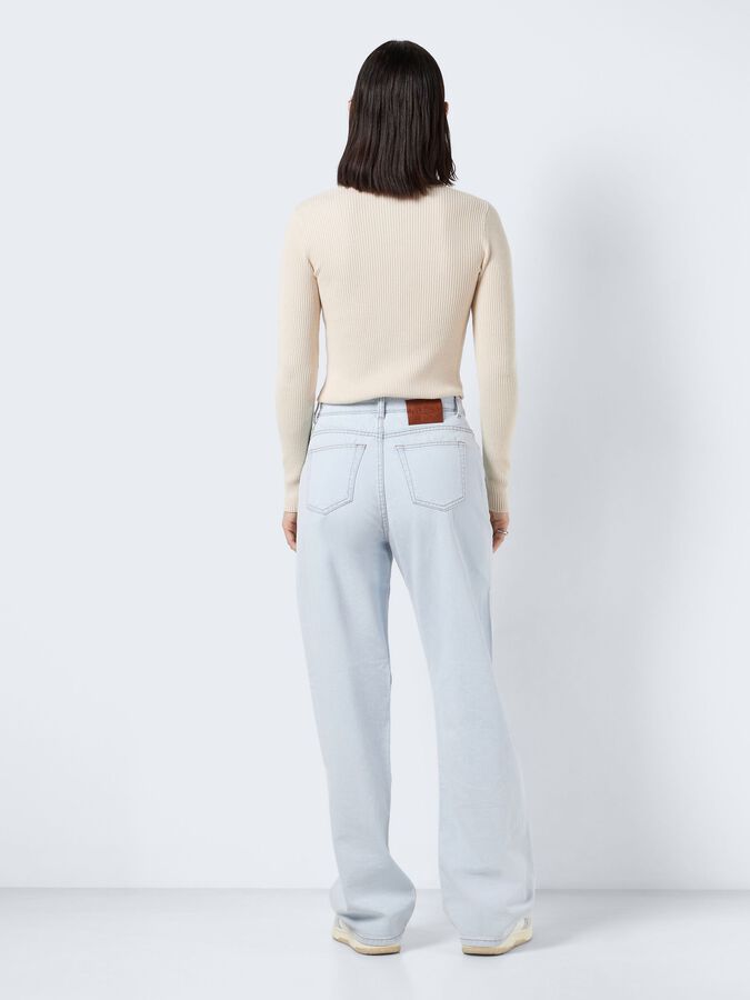 NMJOSIE PLISSEREDE HØJTALJEDE JEANS Blå | NOISY