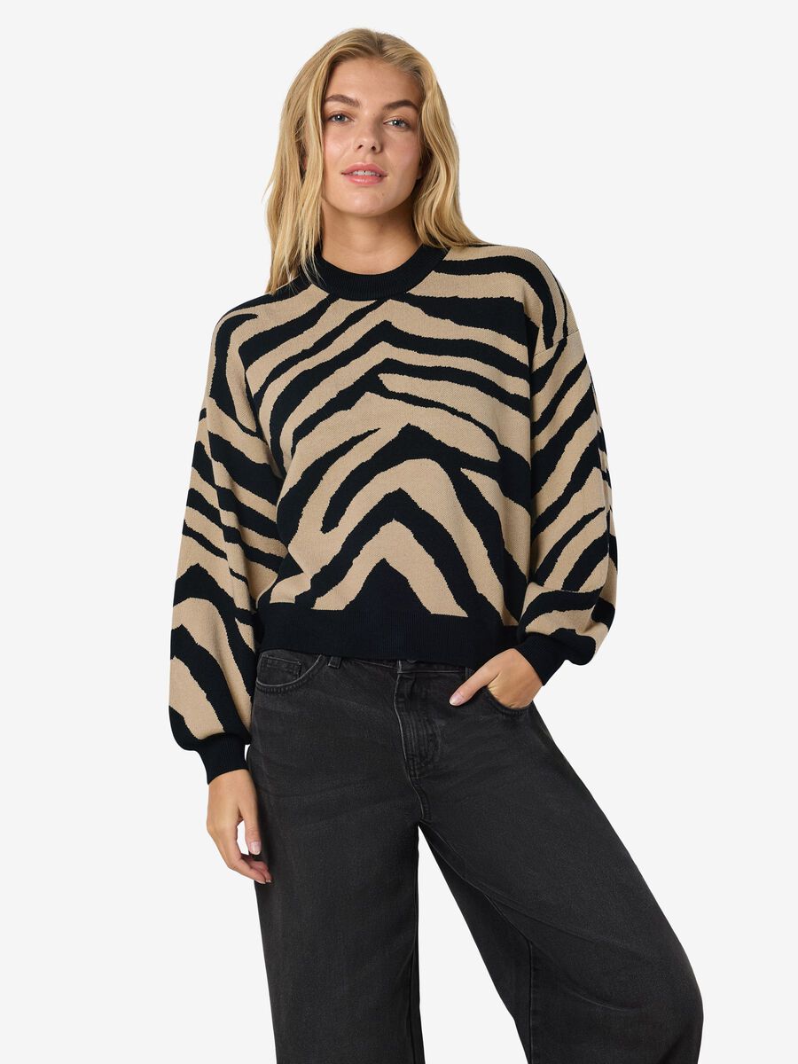 Product carousel image - GEMUSTERTER PULLOVER, Black | 2
