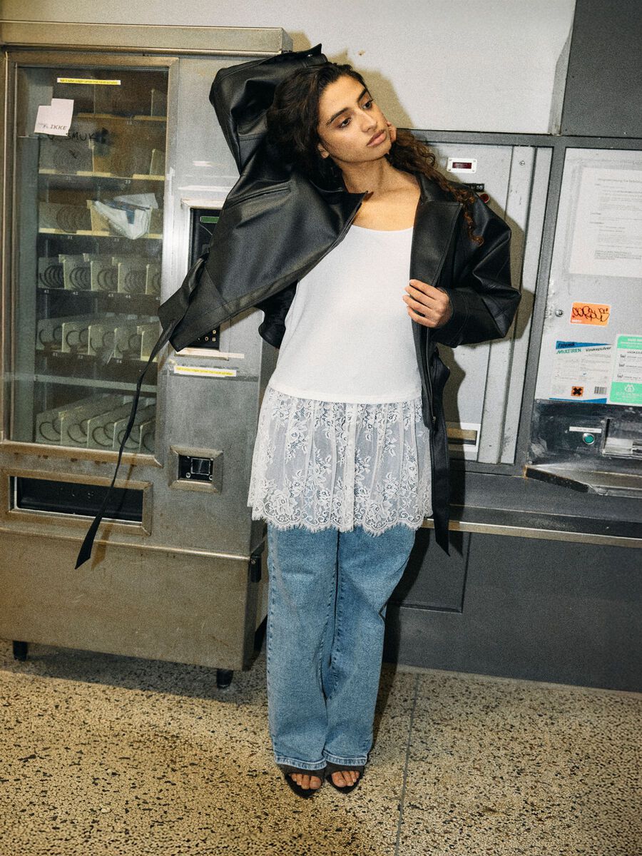 Carousel image - NMNILLE LACE TOP, Bright White | 3