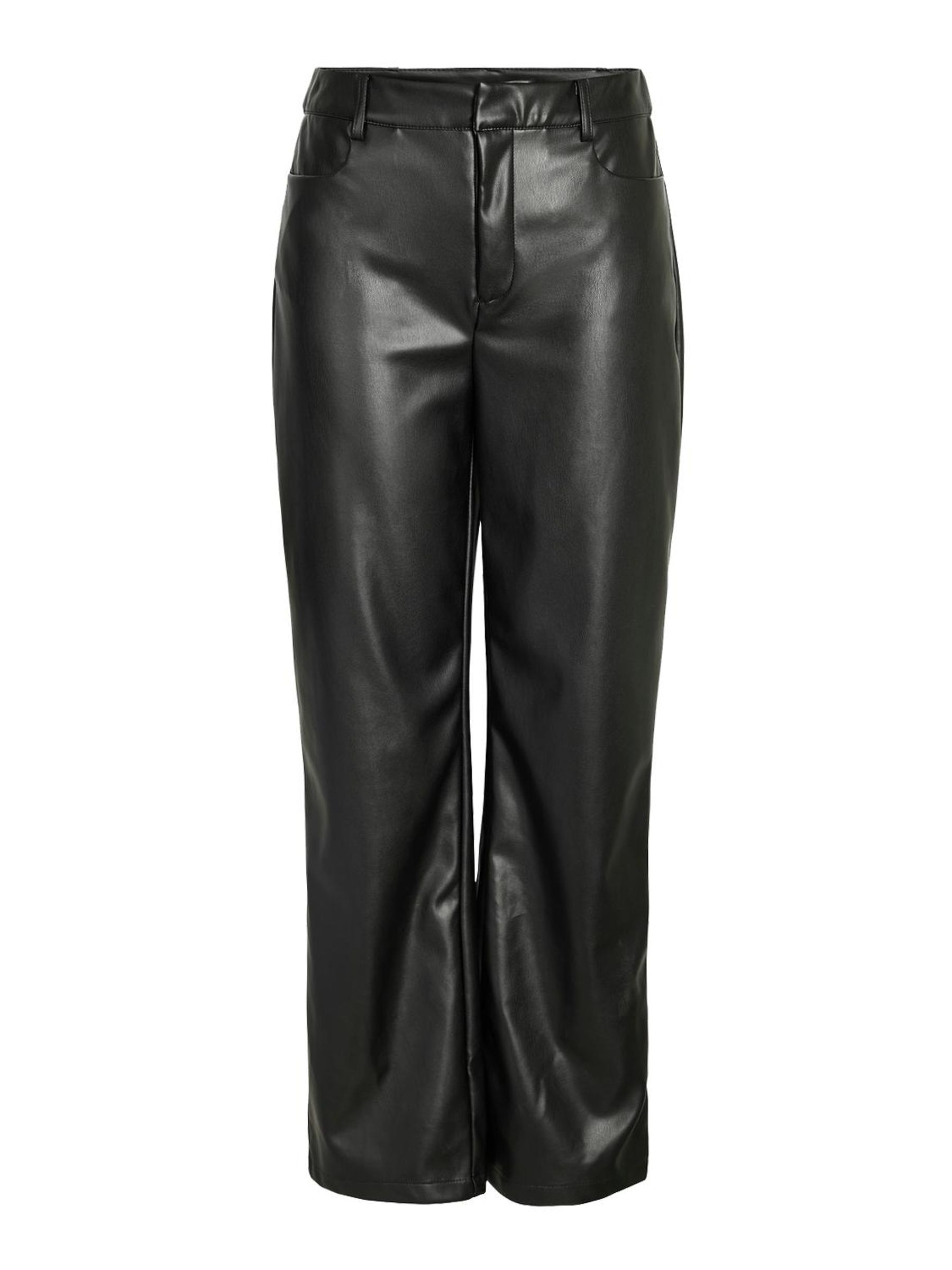 High waisted black leather pants sale