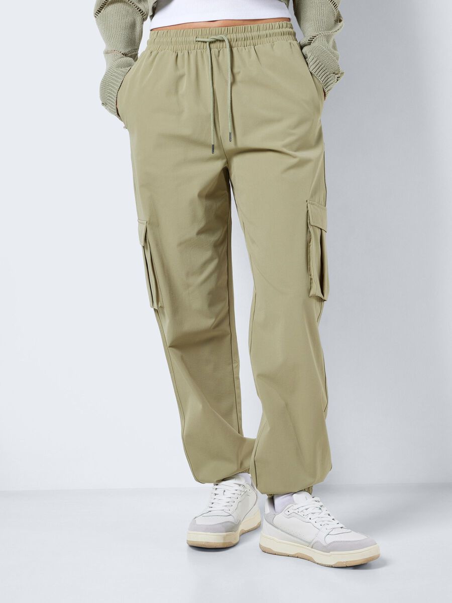 Noisy May HIGH WAISTED CARGO TROUSERS, Sage, highres - 27026174_Sage_003.jpg