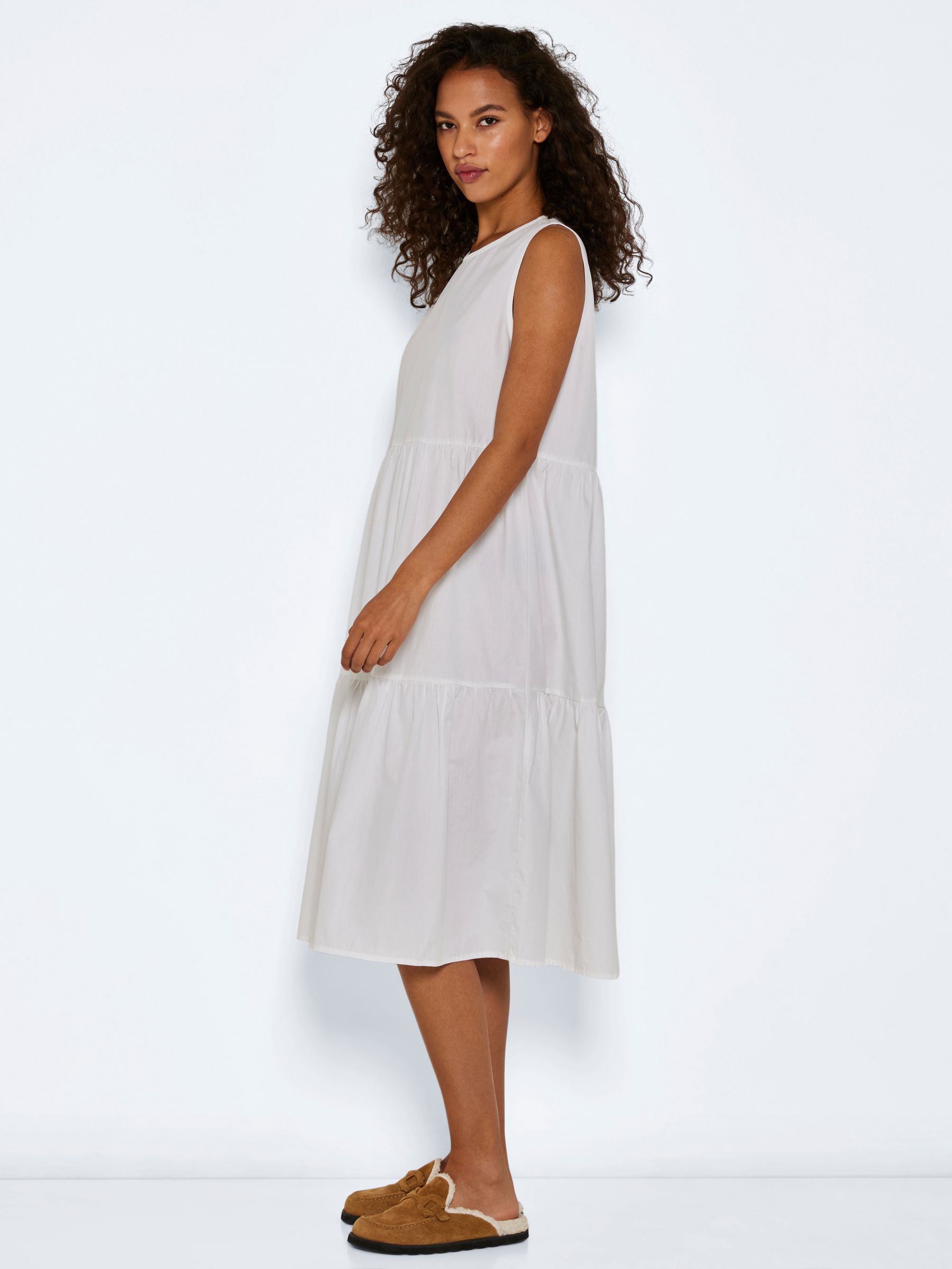 SLEEVELESS COTTON DRESS White NOISY MAY