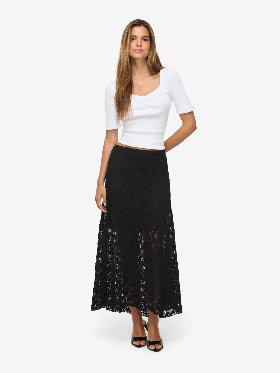 Carousel image 3 NMMIRIAM LACE MIDI DRESS, Black