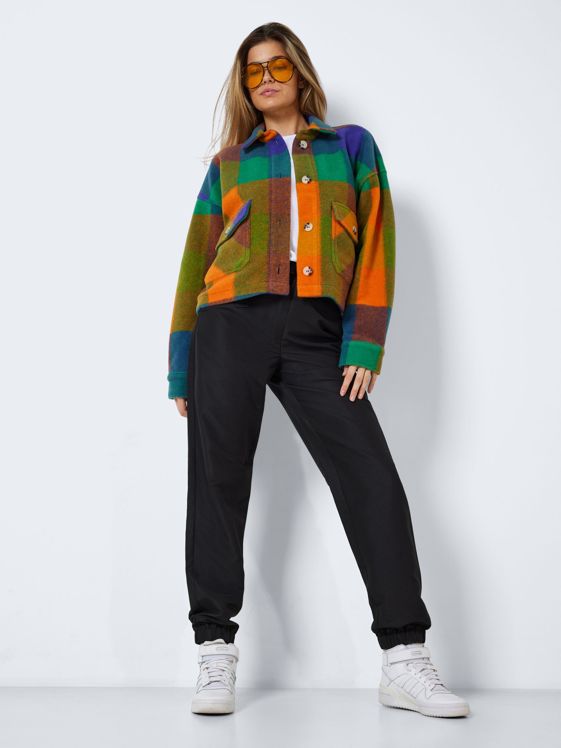 A short top jacket brightly coloured