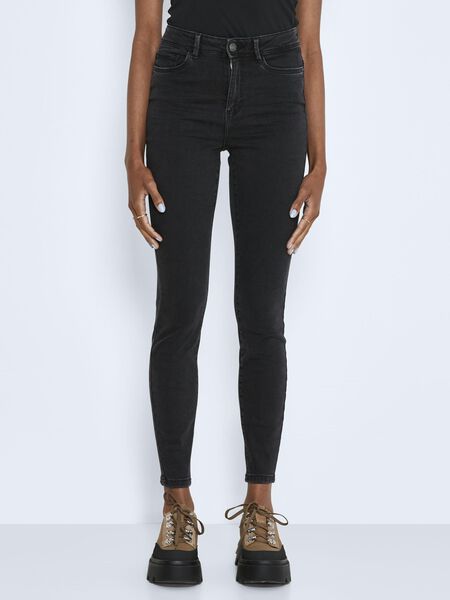 Noisy May NMAGNES HIGH WAISTED SKINNY FIT JEANS, Black Denim, highres - 27017835_BlackDenim_003.jpg