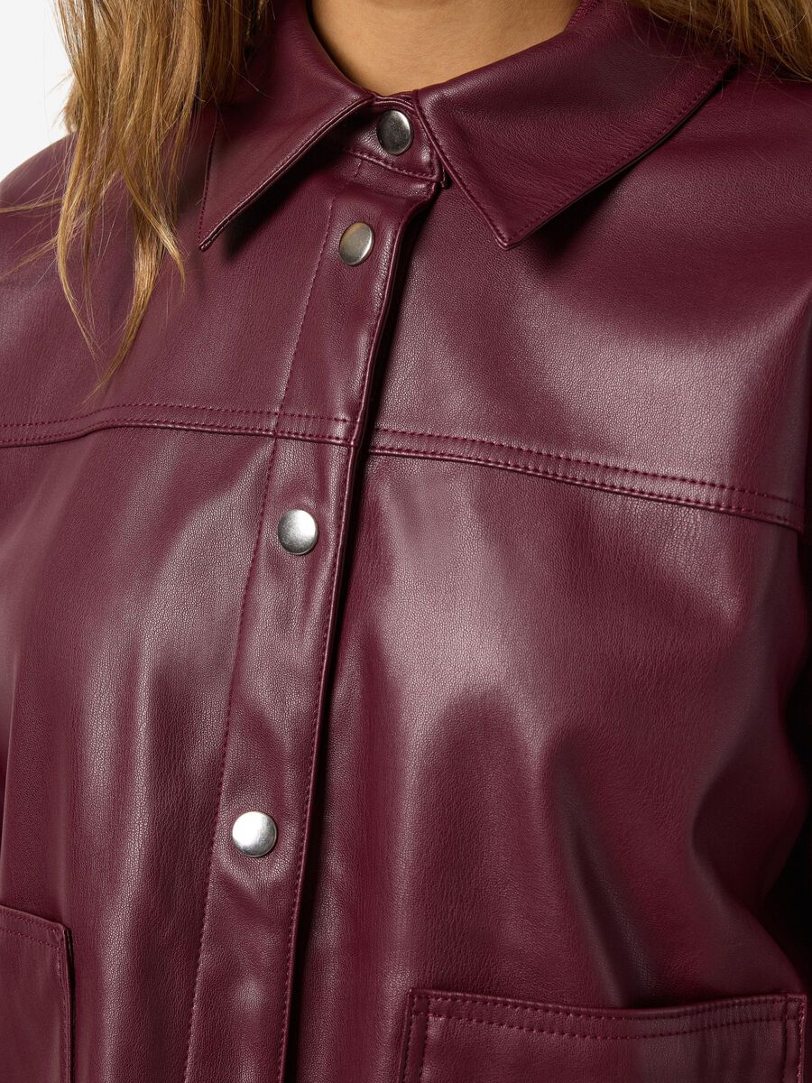 Carousel image - FAUX LEATHER JACKET, Windsor Wine | 5