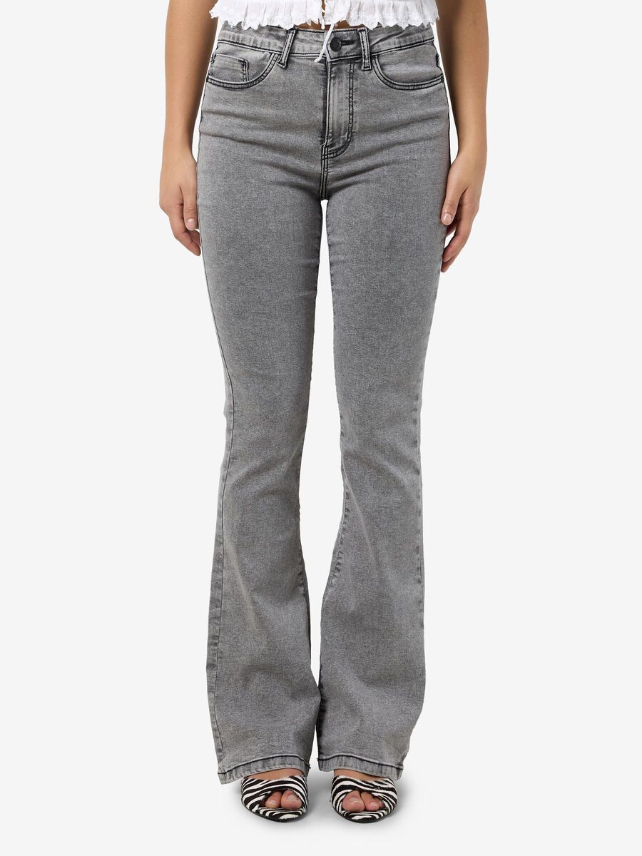 Noisy May NMSALLIE FLARED JEANS, Light Grey Denim, highres - 27032364_LightGreyDenim_003.jpg