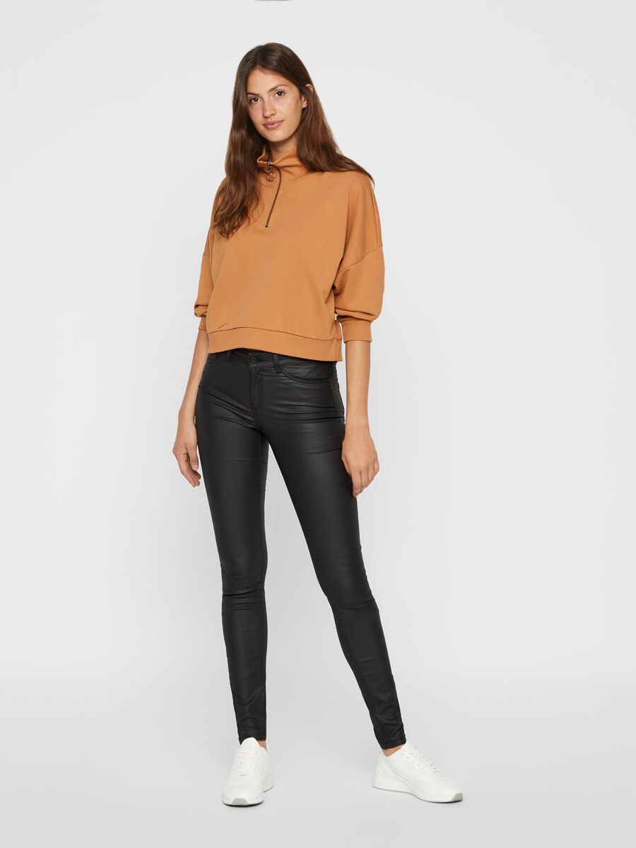 Carousel image 3 NMLUCY COATED NORMAL WAIST TROUSERS, Black